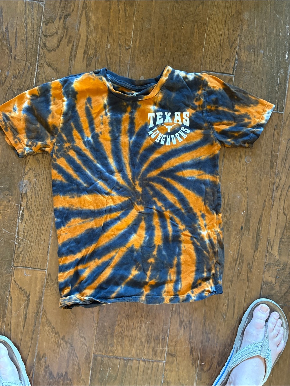 Texas Longhorns Kids Tie-Dye Tee - Orange & Blue